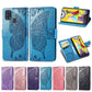 For Galaxy M31 Butterfly Love Flower Embossed Horizontal Flip Leather Case with Bracket / Card Slot / Wallet / Lanyard