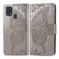 For Galaxy M31 Butterfly Love Flower Embossed Horizontal Flip Leather Case with Bracket / Card Slot / Wallet / Lanyard