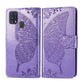 For Galaxy M31 Butterfly Love Flower Embossed Horizontal Flip Leather Case with Bracket / Card Slot / Wallet / Lanyard