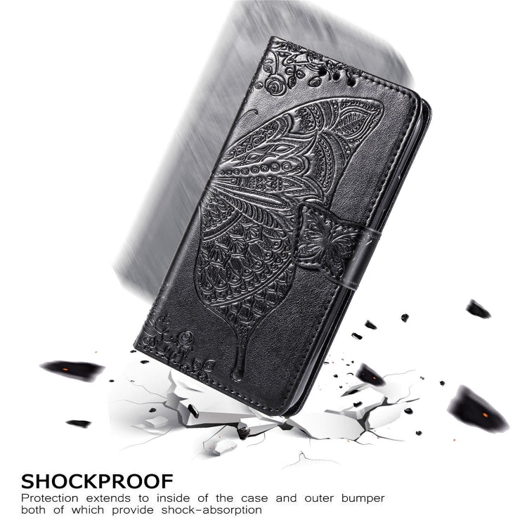 For Galaxy A41 Butterfly Love Flower Embossed Horizontal Flip Leather Case with Bracket / Card Slot / Wallet / Lanyard