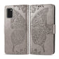 For Galaxy A41 Butterfly Love Flower Embossed Horizontal Flip Leather Case with Bracket / Card Slot / Wallet / Lanyard