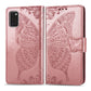 For Galaxy A41 Butterfly Love Flower Embossed Horizontal Flip Leather Case with Bracket / Card Slot / Wallet / Lanyard