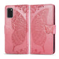 For Galaxy A41 Butterfly Love Flower Embossed Horizontal Flip Leather Case with Bracket / Card Slot / Wallet / Lanyard