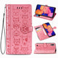 For Galaxy A10 Cute Cat and Dog Embossed Horizontal Flip Leather Case with Bracket / Card Slot / Wallet / Lanyard