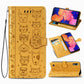 For Galaxy A10 Cute Cat and Dog Embossed Horizontal Flip Leather Case with Bracket / Card Slot / Wallet / Lanyard