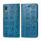 For Galaxy A10 Cute Cat and Dog Embossed Horizontal Flip Leather Case with Bracket / Card Slot / Wallet / Lanyard
