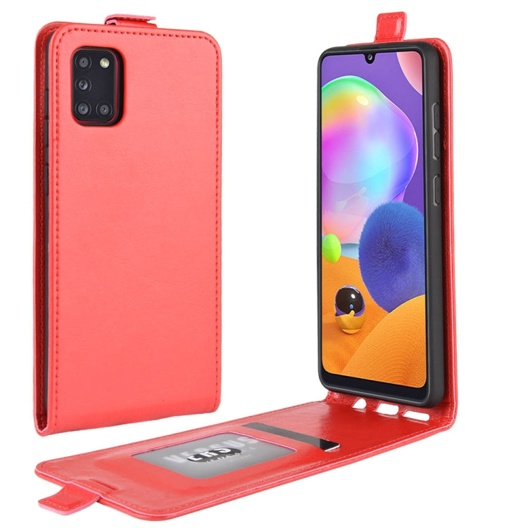 For Galaxy A31 R64 Texture Single Vertical Flip Leather Protective Case with Card Slots & Photo Frame