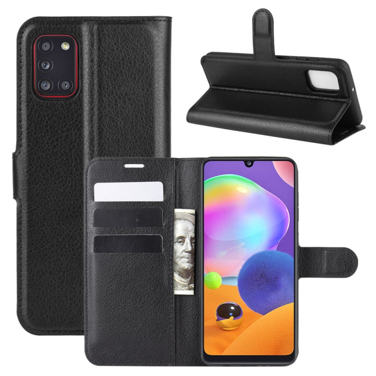 For Galaxy A31 Litchi Texture Horizontal Flip Protective Case with Holder & Card Slots & Wallet