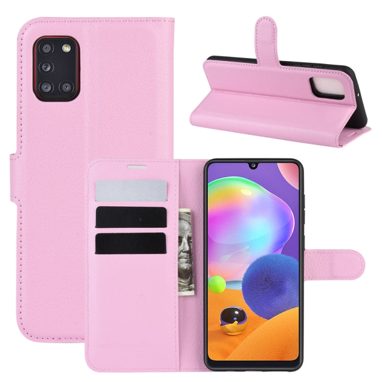 For Galaxy A31 Litchi Texture Horizontal Flip Protective Case with Holder & Card Slots & Wallet