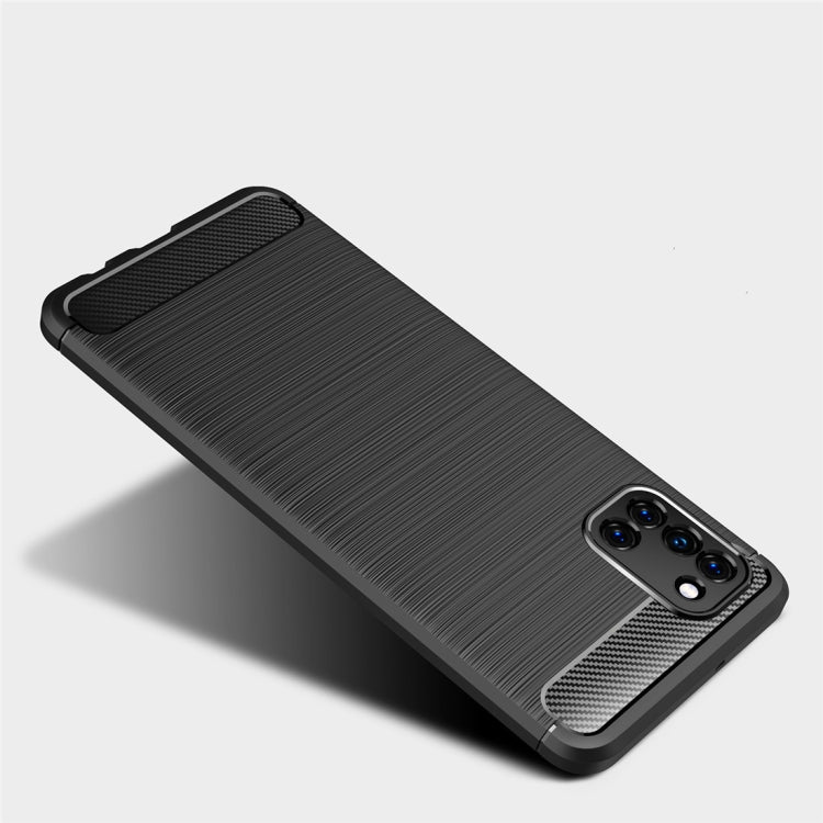 For Galaxy A31 Brushed Texture Carbon Fiber TPU Case