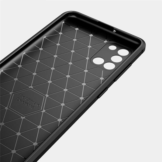 For Galaxy A31 Brushed Texture Carbon Fiber TPU Case
