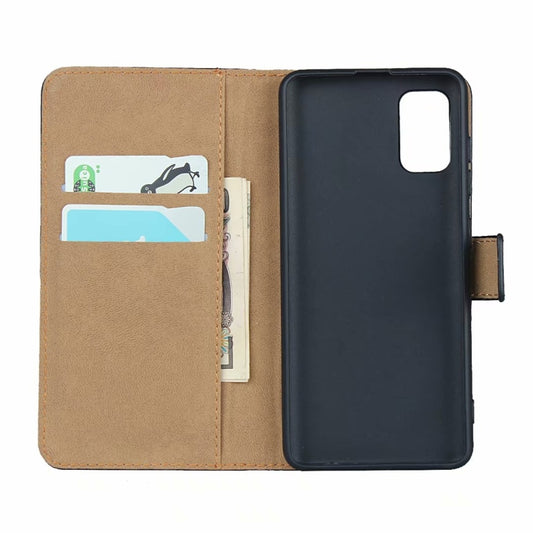 For Galaxy A41 Leather Horizontal Flip Holster With Magnetic Clasp and Bracket and Card Slot and Wallet