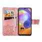 For Galaxy A31 Butterfly Love Flower Embossed Horizontal Flip Leather Case with Bracket / Card Slot / Wallet / Lanyard