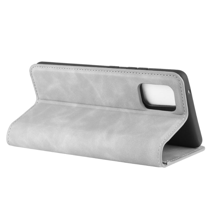 For Galaxy A71 5G Retro-skin Business Magnetic Suction Leather Case with Holder & Card Slots & Wallet