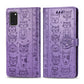 For Galaxy A41 Cute Cat and Dog Embossed Horizontal Flip Leather Case with Bracket / Card Slot / Wallet / Lanyard