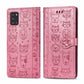 For Galaxy A31 Cute Cat and Dog Embossed Horizontal Flip Leather Case with Bracket / Card Slot / Wallet / Lanyard
