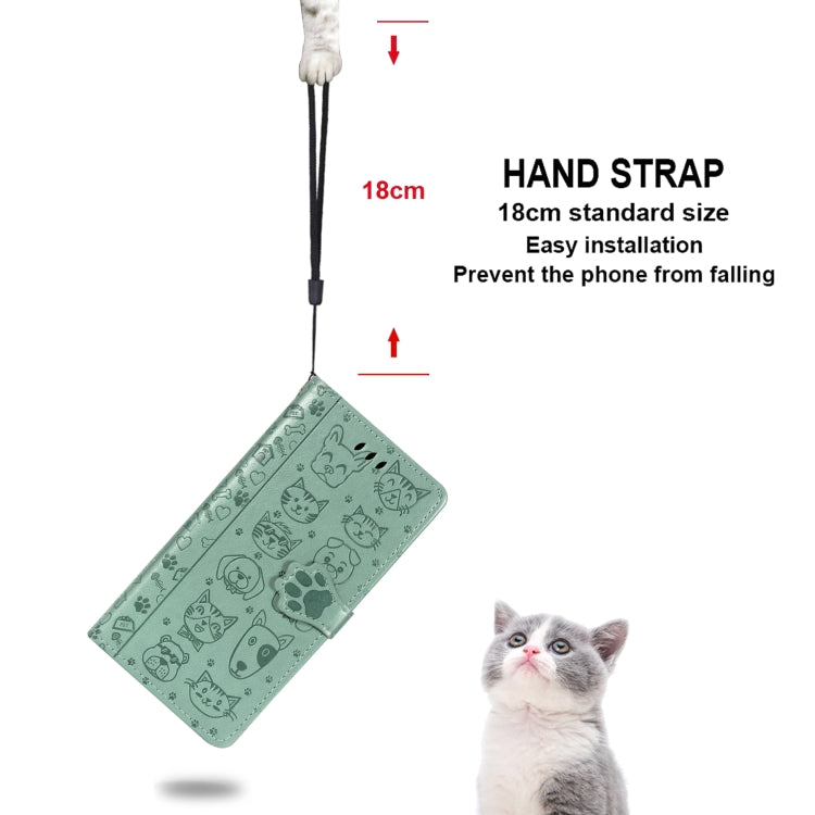 For Galaxy A31 Cute Cat and Dog Embossed Horizontal Flip Leather Case with Bracket / Card Slot / Wallet / Lanyard