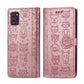 For Galaxy A31 Cute Cat and Dog Embossed Horizontal Flip Leather Case with Bracket / Card Slot / Wallet / Lanyard