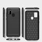 For Galaxy A21s Brushed Texture Carbon Fiber TPU Case