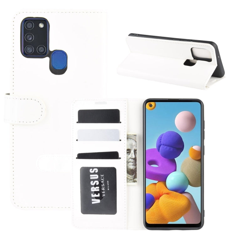 For Galaxy A21s R64 Texture Single Horizontal Flip Protective Case with Holder & Card Slots & Wallet& Photo Frame