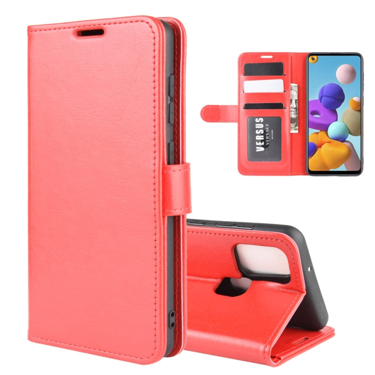 For Galaxy A21s R64 Texture Single Horizontal Flip Protective Case with Holder & Card Slots & Wallet& Photo Frame