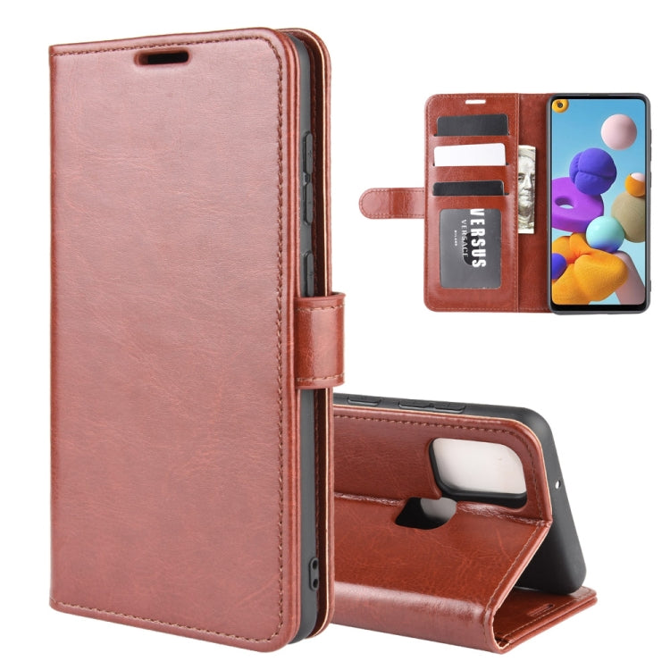 For Galaxy A21s R64 Texture Single Horizontal Flip Protective Case with Holder & Card Slots & Wallet& Photo Frame