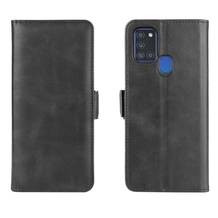 For Galaxy A21S  Dual-side Magnetic Buckle Horizontal Flip Leather Case with Holder & Card Slots & Wallet