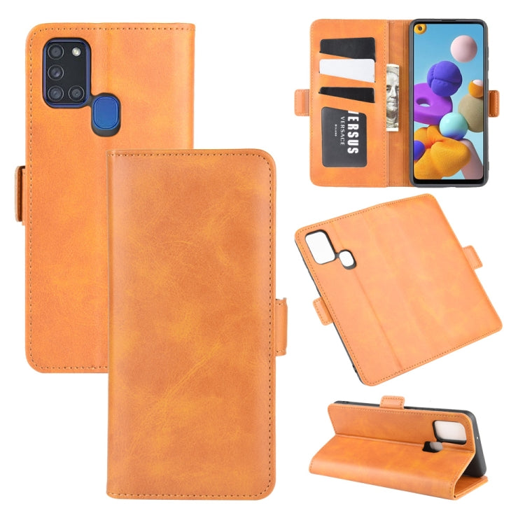 For Galaxy A21S  Dual-side Magnetic Buckle Horizontal Flip Leather Case with Holder & Card Slots & Wallet