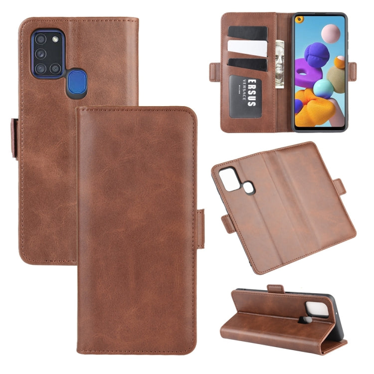 For Galaxy A21S  Dual-side Magnetic Buckle Horizontal Flip Leather Case with Holder & Card Slots & Wallet
