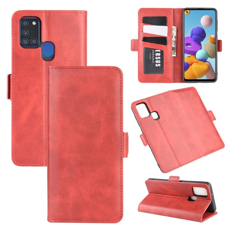 For Galaxy A21S  Dual-side Magnetic Buckle Horizontal Flip Leather Case with Holder & Card Slots & Wallet