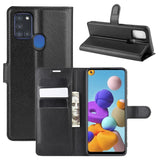 For Galaxy A21S Litchi Texture Horizontal Flip Protective Case with Holder & Card Slots & Wallet