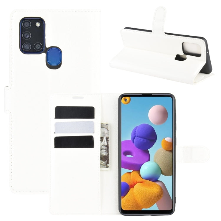For Galaxy A21S Litchi Texture Horizontal Flip Protective Case with Holder & Card Slots & Wallet