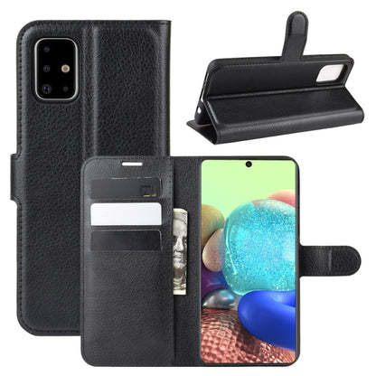 For Galaxy A71 5G Litchi Texture Horizontal Flip Protective Case with Holder & Card Slots & Wallet