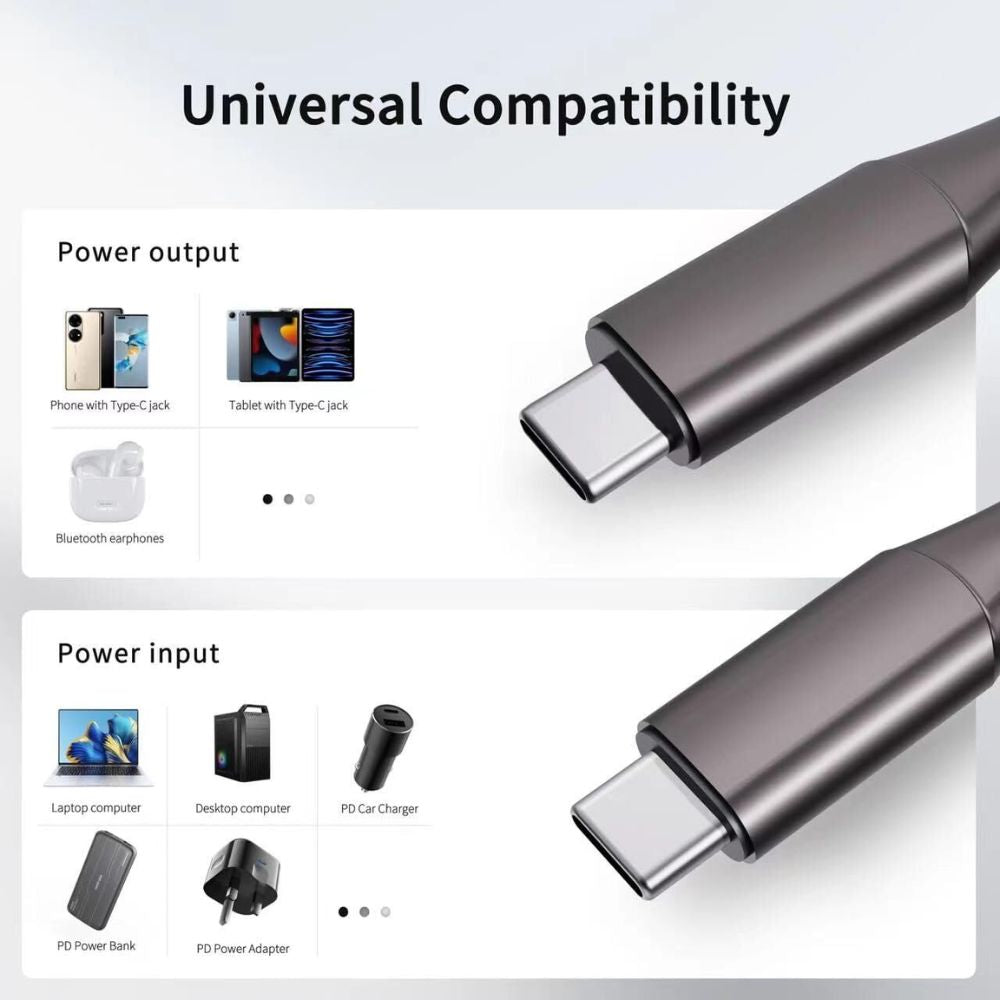 Universal USB C to C RGB lighting Fast Charging Cable 60W