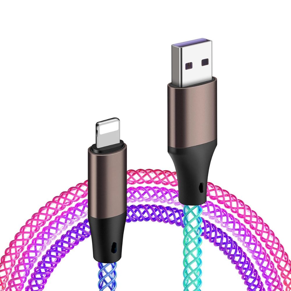 Fast Charging USB A to iPhone 14 13 12Pro XR 11 2A RGB Lightining Cable