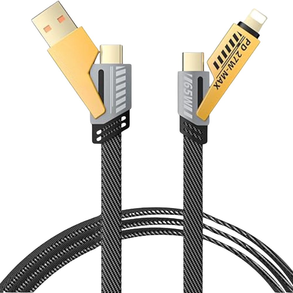 4 in 1 Fast Charger Cable With Multi Port 65W