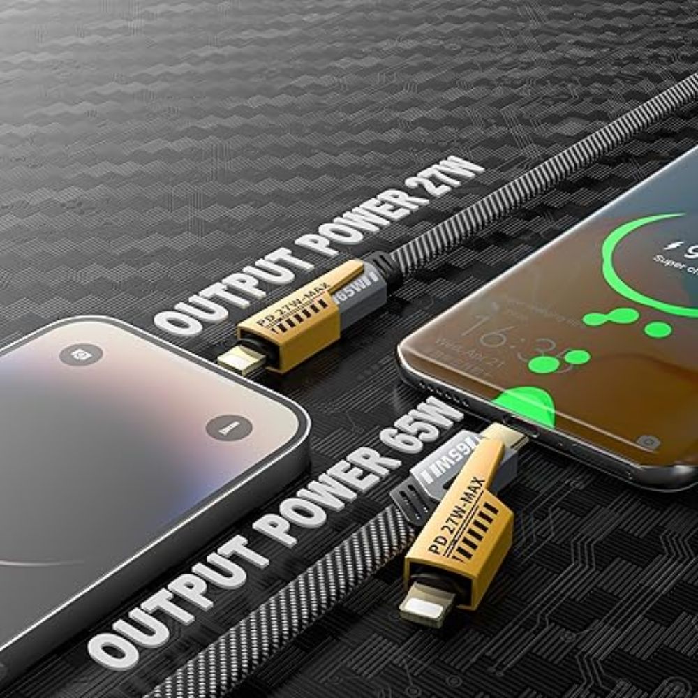 4 in 1 Fast Charger Cable With Multi Port 65W