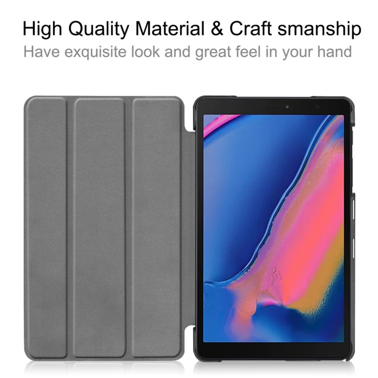 Custer Texture Horizontal Flip Leather Case for Galaxy Tab A 8.0 (2019) P205 / P200, with Three-folding Holder, For Galaxy Tab A 8.0 (2019) P205 / P200