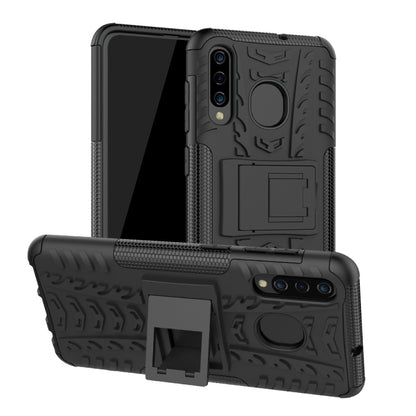 Tire Texture TPU+PC Shockproof Phone Case for Galaxy A50 / A20 / A30, with Holder, For Galaxy A50
