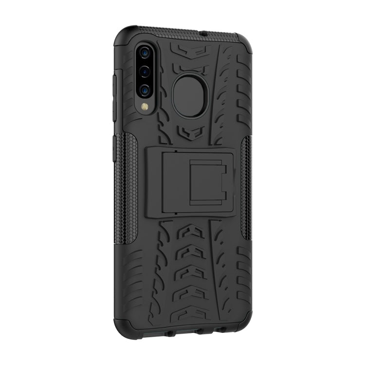 Tire Texture TPU+PC Shockproof Phone Case for Galaxy A50 / A20 / A30, with Holder, For Galaxy A50