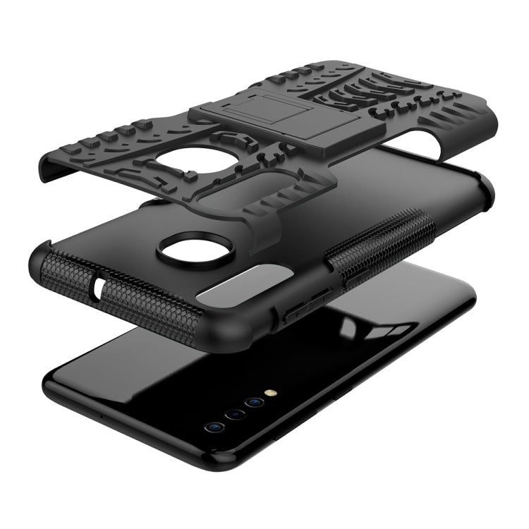 Tire Texture TPU+PC Shockproof Phone Case for Galaxy A50 / A20 / A30, with Holder, For Galaxy A50