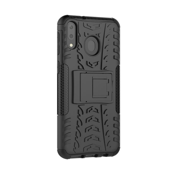 Tire Texture TPU+PC Shockproof Case for Galaxy M20, with Holder, For Galaxy M20
