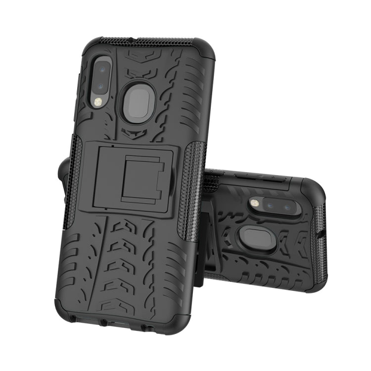 Tire Texture TPU+PC Shockproof Case for Galaxy A20e / A10e, with Holder, For Galaxy A20e