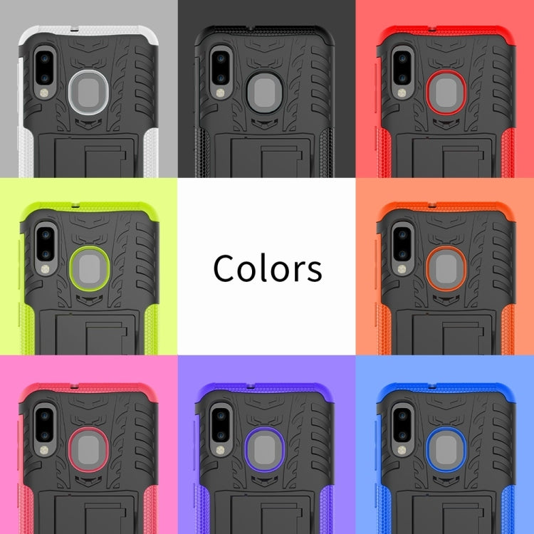 Tire Texture TPU+PC Shockproof Case for Galaxy A20e / A10e, with Holder, For Galaxy A20e