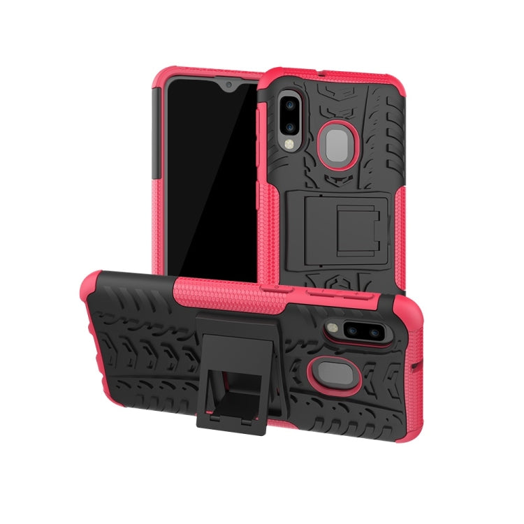 Tire Texture TPU+PC Shockproof Case for Galaxy A20e / A10e, with Holder, For Galaxy A20e