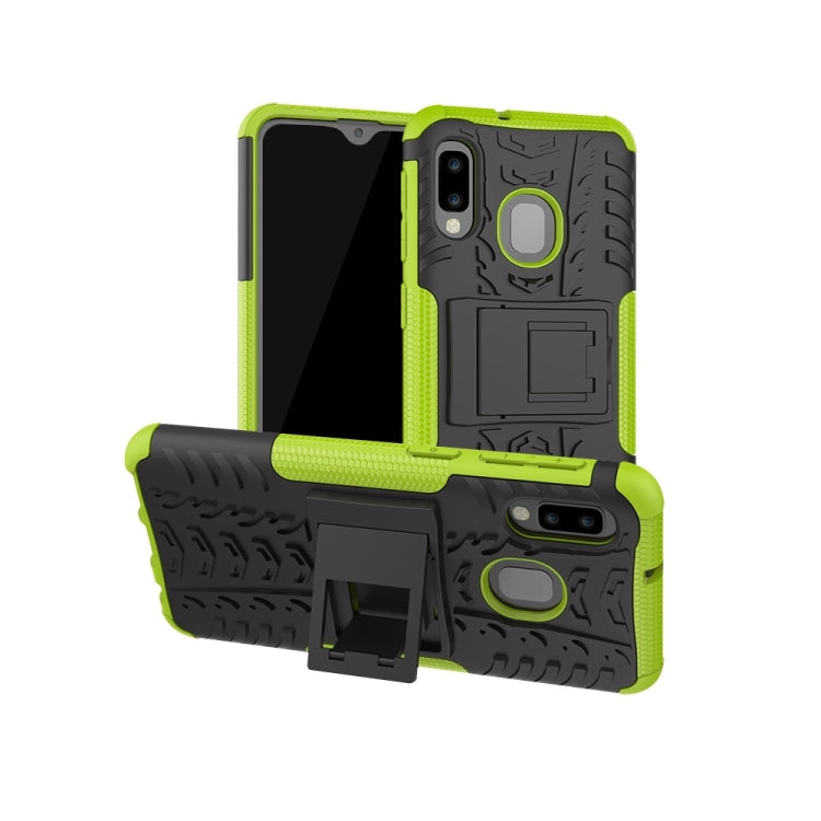 Tire Texture TPU+PC Shockproof Case for Galaxy A20e / A10e, with Holder, For Galaxy A20e