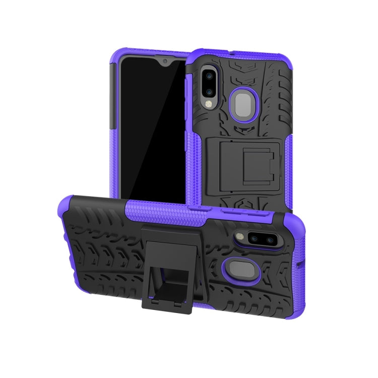 Tire Texture TPU+PC Shockproof Case for Galaxy A20e / A10e, with Holder, For Galaxy A20e