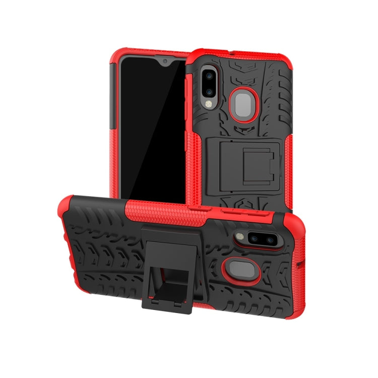 Tire Texture TPU+PC Shockproof Case for Galaxy A20e / A10e, with Holder, For Galaxy A20e