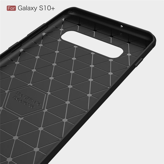 Brushed Texture Carbon Fiber TPU Case for Galaxy S10+, For Galaxy S10+ (Black), For Galaxy S10+, For Samsung Galaxy S10+, Galaxy S10+