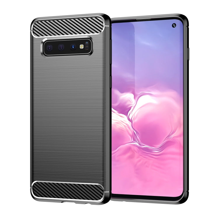 Brushed Texture Carbon Fiber TPU Case for Galaxy S10, For Galaxy S10, For Samsung Galaxy S10